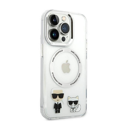 Karl Lagerfeld Karl & Choupette Aluminium MagSafe - Etui iPhone 14 Pro Max (przezroczysty) (KLHMP14XHKCT)