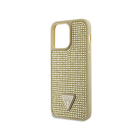 Guess Rhinestone Triangle - Etui iPhone 14 Pro Max (złoty) (GUHCP14XHDGTPD)
