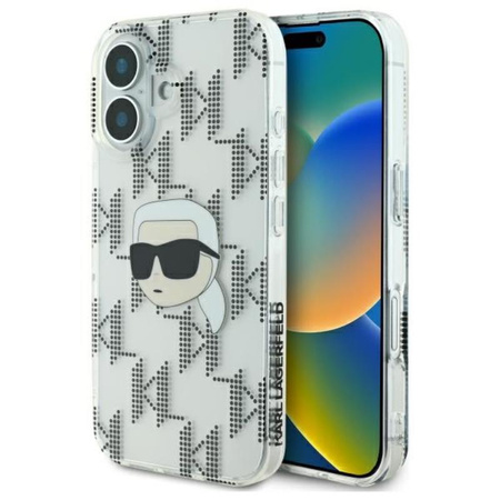Karl Lagerfeld IML Karl Head Electroplated - Etui iPhone 16 (przezroczysty) (KLHCP16SHKLPKHT)