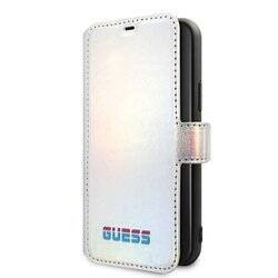 Guess Iridescent Booktype - Etui iPhone 11 Pro Max (Silver) (GUFLBKN65BLD)