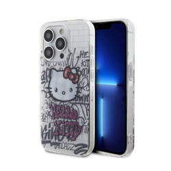 Hello Kitty IML Kitty On Bricks Graffiti - Etui iPhone 13 Pro Max (biały) (HKHCP13XHDGPHT)