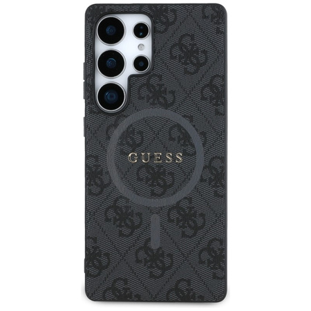 Guess Leather 4G Colored Ring Classic Logo MagSafe - Etui do Samsung Galaxy S25 Ultra (czarny) (GUHMS25LG4GFRK)