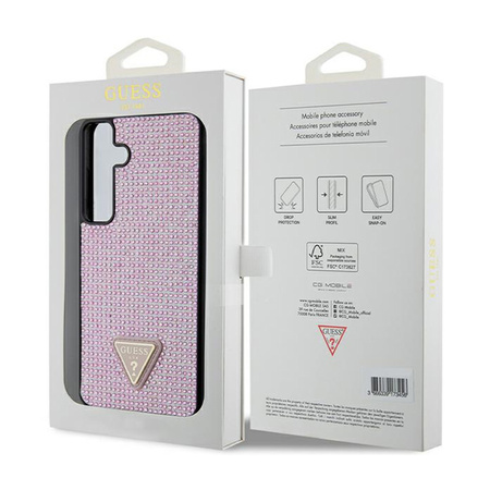 Guess Rhinestone Triangle - Etui Samsung Galaxy S24+ (różowy) (GUHCS24MHDGPPP)