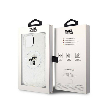 Karl Lagerfeld Karl & Choupette Glitter Magsafe - Etui iPhone 15 Plus (przezroczysty) (KLHMP15MHGKCNOT)