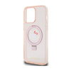 Hello Kitty Ring Stand Glitter Electrop Logo MagSafe - Etui iPhone 15 Pro Max (różowy) (HKHMP15XHRSGEP)