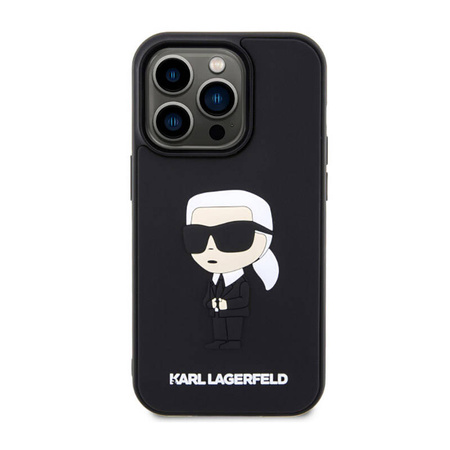 Karl Lagerfeld 3D Rubber NFT Ikonik - Etui iPhone 14 Pro (Czarny) (KLHCP14L3DRKINK)