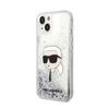 Karl Lagerfeld Liquid Glitter NFT Karl's Head - Etui iPhone 14 Plus (srebrny) (KLHCP14MLNKHCH)