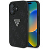 Guess Hot Stamp 4G Pattern Triangle Metal Logo - Etui do iPhone 16 (czarny) (GUHCP16SPGP4STRK)