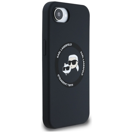 Karl Lagerfeld Silicone Karl & Choupette Heads MagSafe - Etui do iPhone 16e (czarny) (KLHMPSE4SKCHTCK)