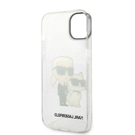 Karl Lagerfeld IML Glitter NFT Karl & Choupette - Etui iPhone 14 Plus (przezroczysty) (KLHCP14MHNKCTGT)
