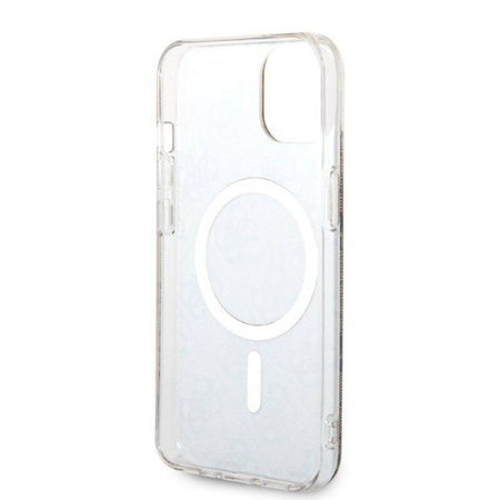 Guess Bundle Pack MagSafe 4G - Zestaw etui + ładowarka MagSafe iPhone 14 Plus (brązowy/złoty) (GUBPP14MH4EACSW)