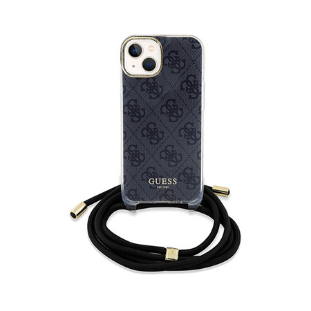 Guess Crossbody Cord 4G Print - Etui iPhone 15 (czarny) (GUHCP15SHC4SEK)
