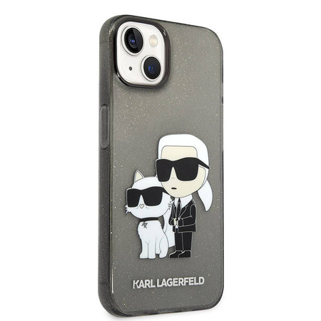 Karl Lagerfeld IML Glitter NFT Karl & Choupette - Etui iPhone 14 Plus (czarny) (KLHCP14MHNKCTGK)
