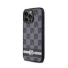 DKNY Leather Checkered Mono Pattern & Printed Stripes - Etui iPhone 14 Pro Max (czarny) (DKHCP14XPCPTSSK)