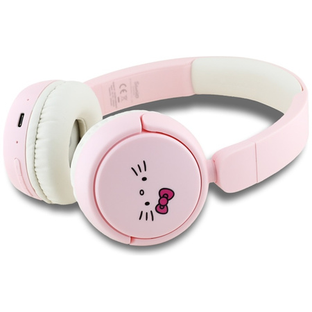 Hello Kitty Face Logo - Bezprzewodowe słuchawki nauszne Bluetooth V5.3 (różowy) (HKOBHV6ROKFP)