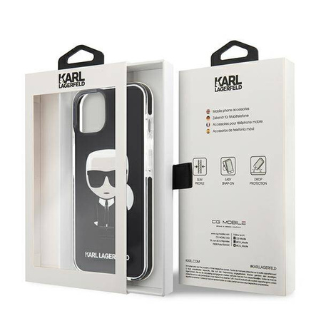 Karl Lagerfeld Fullbody Ikonik - Etui iPhone 13 mini (Black) (KLHCP13STPEIKK)