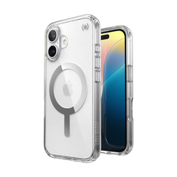 Speck Presidio Perfect-Clear MagSafe - Etui iPhone 16 (Clear / Chrome Finish / Serene Silver) (150757-3240)