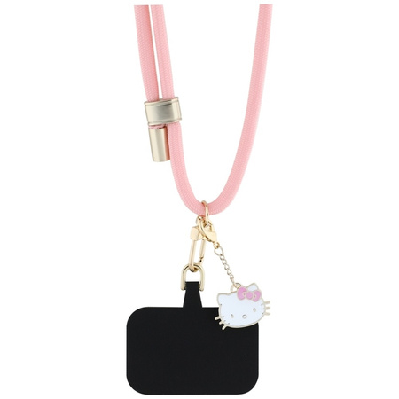 Hello Kitty Patch & Kitty Head Charm - Uniwersalny pasek / smyczka do telefonu (różowy) (HKUCPNMP)