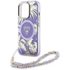 Guess Palm Trees Triangle Pearl Strap MagSafe - Etui do iPhone 16 Pro Max (fioletowy) (GUHMP16XHPCTPLSU)