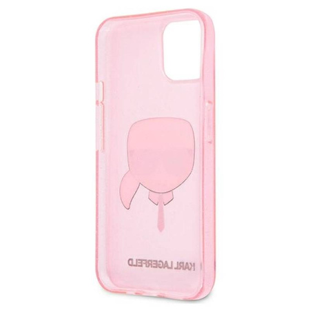 Karl Lagerfeld Karl’s Head Glitter - Etui iPhone 13 Mini (różowy) (KLHCP13SKHTUGLP)