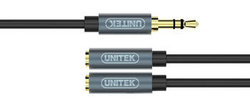 Unitek Przejściówka Przewód miniJack audioJack 3,5mm (M) - 2x 3,5mm (F) (Y-C956ABK)