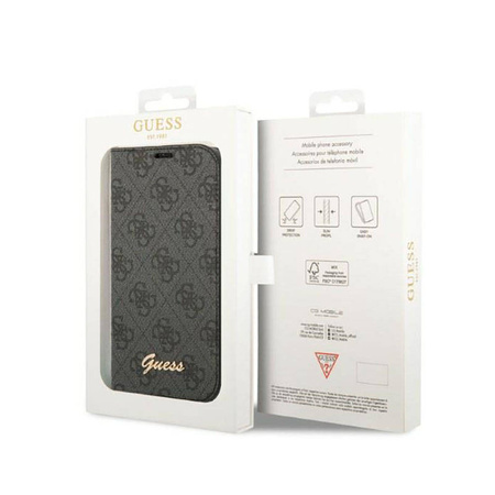 Guess 4G Metal Camera Outline Booktype Case - Etui iPhone 14 Pro (czarny) (GUBKP14LHG4SHK)