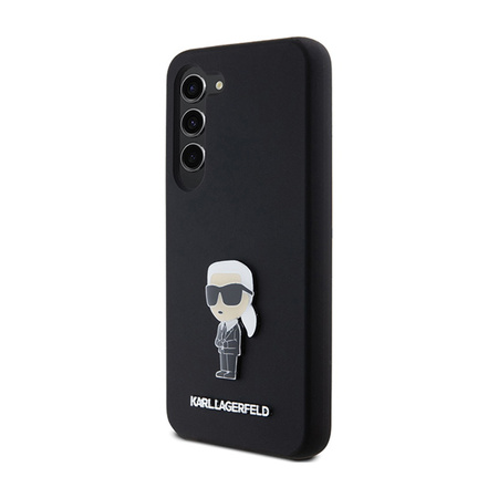 Karl Lagerfeld Silicone Ikonik Metal Pin - Etui Samsung Galaxy S24+ (czarny) (KLHCS24MSMHKNPK)