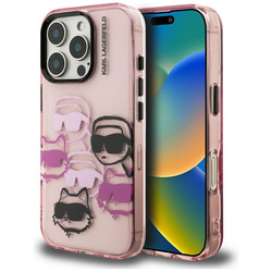 Karl Lagerfeld IML Multi K&C Head Pattern - Etui iPhone 16 Pro Max (różowy) (KLHCP16XHMCHKCP)