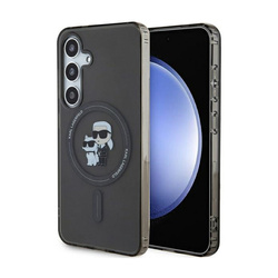 Karl Lagerfeld IML Karl & Choupette Glitter MagSafe - Etui Samsung Galaxy S24 (czarny) (KLHMS24SHGKCNOK)