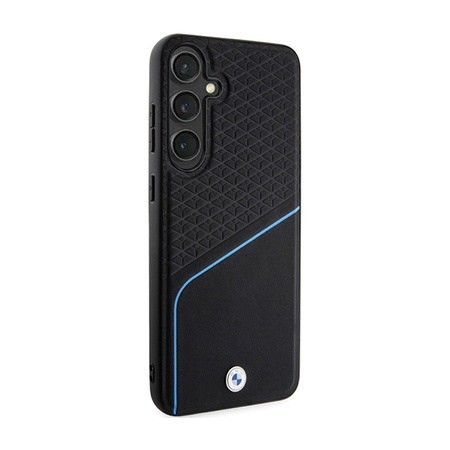 BMW Signature Leather Textured & Line MagSafe - Etui Samsung Galaxy S24 (czarny) (BMHMS24S23RDCLK)