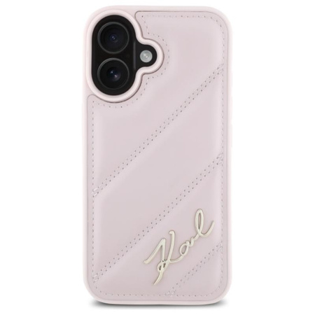 Karl Lagerfeld Quilted Signature - Etui iPhone 16 (różowy) (KLHCP16SPQDSMGP)