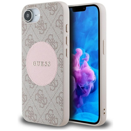Guess 4G Circle Classic Logo MagSafe - Etui do iPhone 16e (różowo) (GUHMPSE4P4PGRSGP)