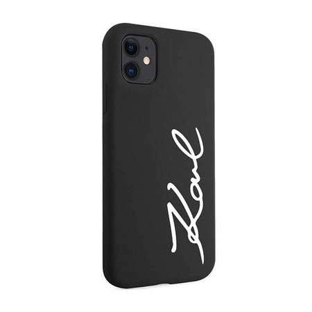 Karl Lagerfeld Silicone Signature - Etui iPhone 11 (Czarny) (KLHCN61SKSVGK)