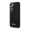 Guess Silicone Script Metal Logo - Etui Samsung Galaxy S23 (czarny) (GUHCS23SSLSMK)