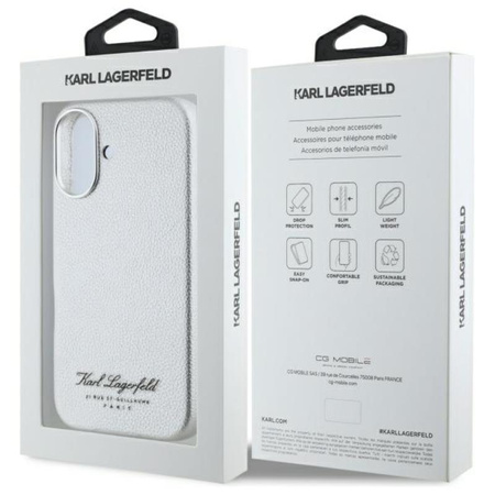 Karl Lagerfeld Hotel RSG - Etui iPhone 16 (szary) (KLHCP16SPGWCMKHG)