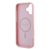 Guess Grained Ring MagSafe - Etui iPhone 16 Plus (różowy) (GUHMP16MPGHSMMP)