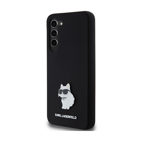 Karl Lagerfeld Silicone Choupette Metal Pin - Etui Samsung Galaxy S24+ (czarny) (KLHCS24MSMHCNPK)