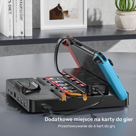 Unitek stacja ładująca Switch z przełącznikiem i czytnikiem kart do gier (G1005ABK01)