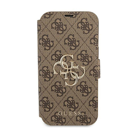 Guess Booktype 4G Big Metal Logo - Etui iPhone 13 Pro Max (brązowy) (GUBKP13X4GMGBR)
