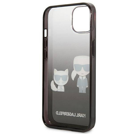 Karl Lagerfeld Gradient Ikonik Karl & Choupette - Etui iPhone 13  mini (czarny) (KLHCP13STGKCK)