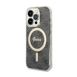 Guess 4G MagSafe - Etui iPhone 15 Pro (czarny) (GUHMP15LH4STK)