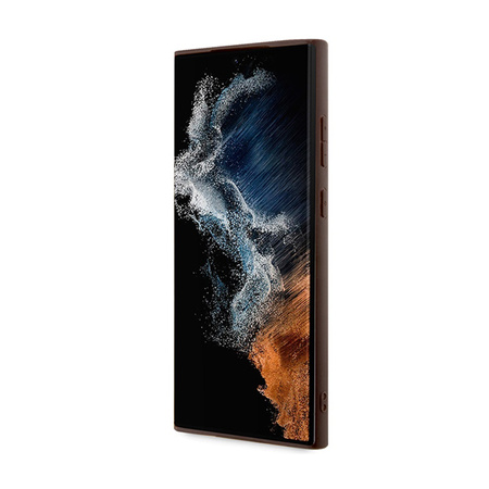 Guess 4G Collection Leather Metal Logo MagSafe - Etui Samsung Galaxy S24 Ultra (brązowy) (GUHMS24LG4GFRW)