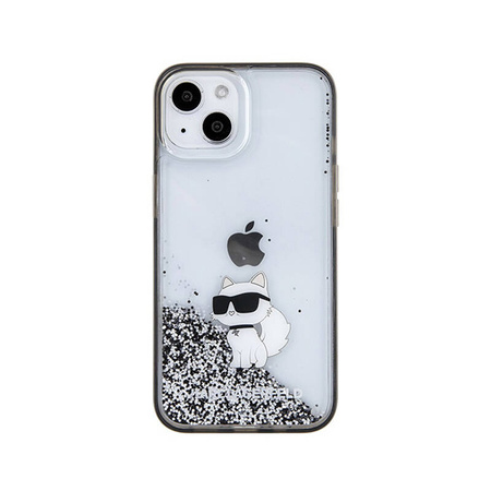 Karl Lagerfeld Liquid Glitter Choupette - Etui iPhone 15 (przezroczysty) (KLHCP15SLKCNSK)