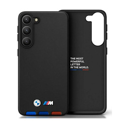 BMW Leather Hot Stamp Tricolor - Etui Samsung Galaxy A54 5G (Czarny) (BMHCSA5422PTDK)