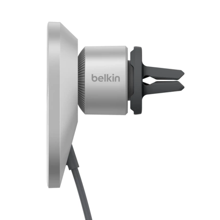 Belkin Ładowarka samochodowa 15W, magnetyczna, Qi2.0, zasilacz 20W, srebrna (WIC008BTGR-V2)