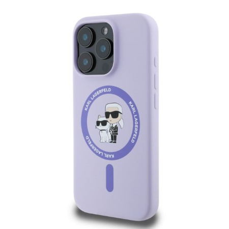 Karl Lagerfeld Silicone Karl & Choupette Ring MagSafe - Etui iPhone 16 Pro Max (fioletowy) (KLHMP16XSCMKCRHU)