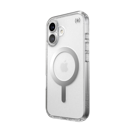 Speck Presidio Perfect-Clear MagSafe - Etui iPhone 16 (Clear / Chrome Finish / Serene Silver) (150757-3240)