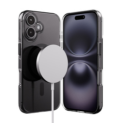Crong Clear MAG Pro - Etui iPhone 16 MagSafe (czarny) (CRGCLRMPIP1661BLK)