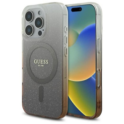 Guess IML Glitter Gradient MagSafe - Etui iPhone 16 Pro (brązowy) (GUHMP16LHGRCELW)