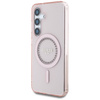Guess Rhinestones Printed Classic Logo MagSafe - Etui do Samsung Galaxy S25 (różowy) (GUHMS25SPFTDTEP)